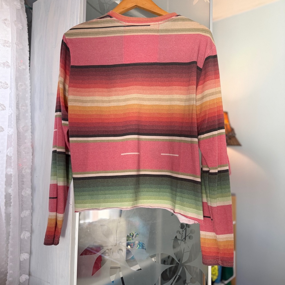 Aviator Nation Serape Tulum Striped Thunderbolt long sleeve shirt - M - Picture 2 of 3